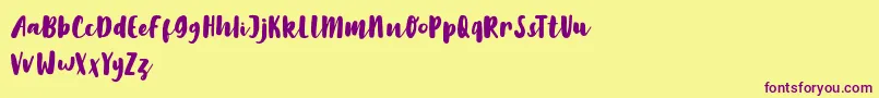 LilyWhite Font – Purple Fonts on Yellow Background