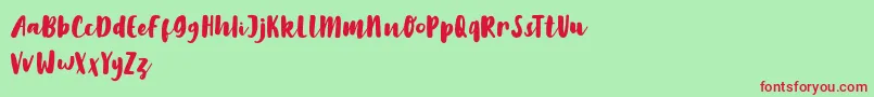 LilyWhite Font – Red Fonts on Green Background