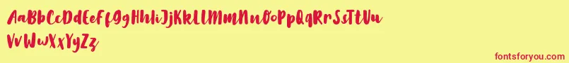 LilyWhite Font – Red Fonts on Yellow Background