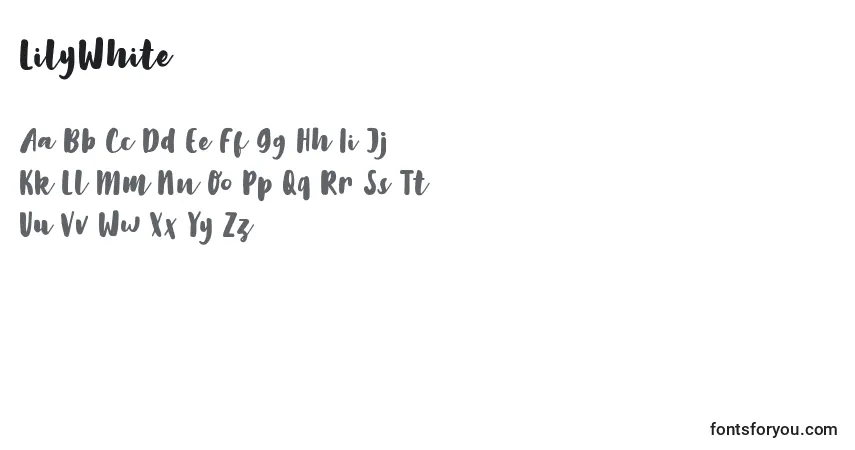 Czcionka LilyWhite (132617) – alfabet, cyfry, specjalne znaki