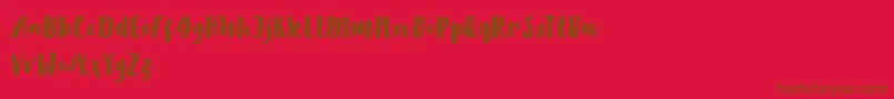 LilyWhite-Schriftart – Braune Schriften auf rotem Hintergrund