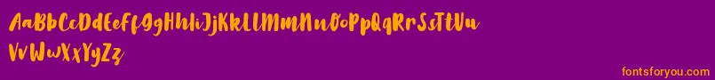 LilyWhite Font – Orange Fonts on Purple Background