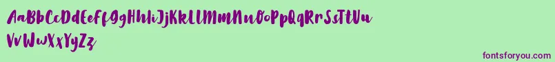 Police LilyWhite – polices violettes sur fond vert