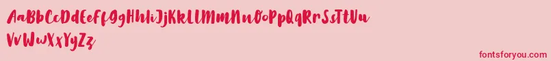 LilyWhite-Schriftart – Rote Schriften auf rosa Hintergrund