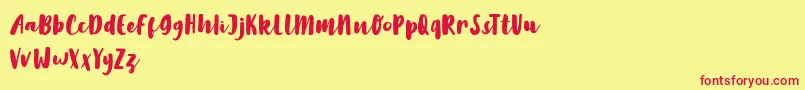 LilyWhite Font – Red Fonts on Yellow Background