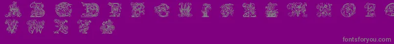 Lime Blossom Caps Font – Gray Fonts on Purple Background