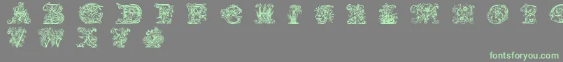 Lime Blossom Caps Font – Green Fonts on Gray Background