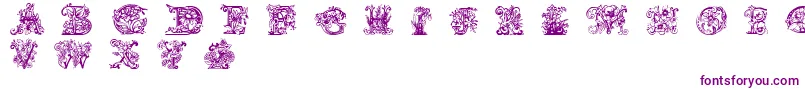 Lime Blossom Caps Font – Purple Fonts on White Background