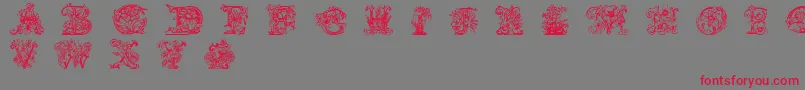 Lime Blossom Caps Font – Red Fonts on Gray Background