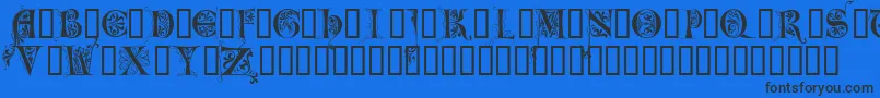 LimeGloryCaps Font – Black Fonts on Blue Background