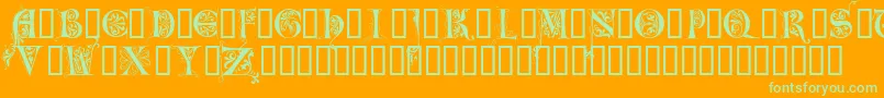 LimeGloryCaps Font – Green Fonts on Orange Background