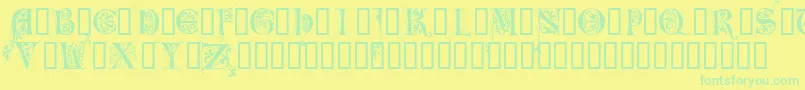 LimeGloryCaps Font – Green Fonts on Yellow Background