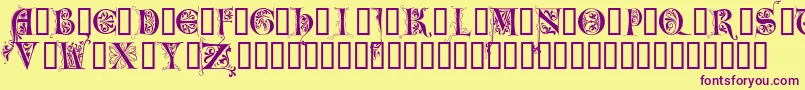 LimeGloryCaps Font – Purple Fonts on Yellow Background