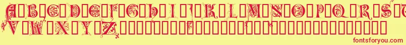 LimeGloryCaps Font – Red Fonts on Yellow Background