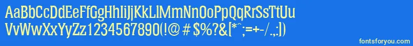 HeliumserialMediumRegular Font – Yellow Fonts on Blue Background