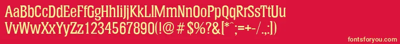 HeliumserialMediumRegular Font – Yellow Fonts on Red Background