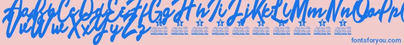 Limousines Personal Use Font – Blue Fonts on Pink Background