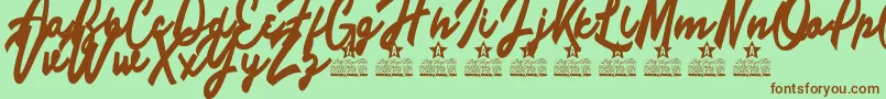 Limousines Personal Use Font – Brown Fonts on Green Background