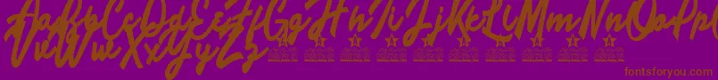 Limousines Personal Use Font – Brown Fonts on Purple Background