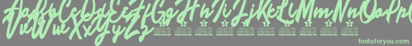 Limousines Personal Use Font – Green Fonts on Gray Background
