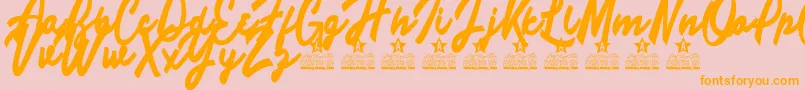 Limousines Personal Use Font – Orange Fonts on Pink Background