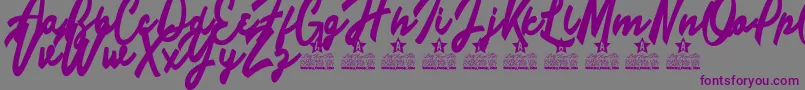 Limousines Personal Use Font – Purple Fonts on Gray Background