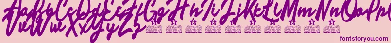 Limousines Personal Use Font – Purple Fonts on Pink Background