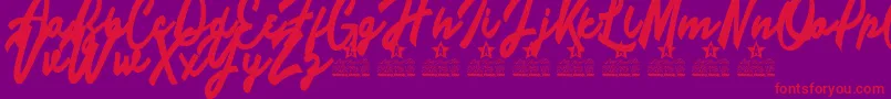 Limousines Personal Use Font – Red Fonts on Purple Background