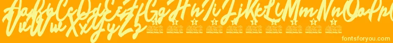 Limousines Personal Use Font – Yellow Fonts on Orange Background