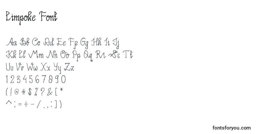 Schriftart Limpoke Font – Alphabet, Zahlen, spezielle Symbole