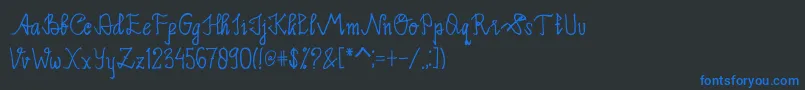 Fonte Limpoke Font – fontes azuis em um fundo preto