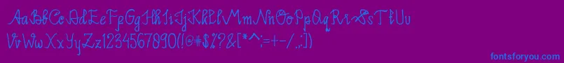 Limpoke Font Font – Blue Fonts on Purple Background