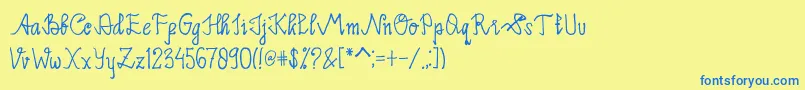 Limpoke Font Font – Blue Fonts on Yellow Background