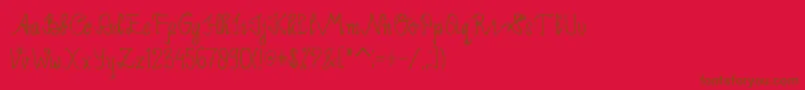 Limpoke Font Font – Brown Fonts on Red Background