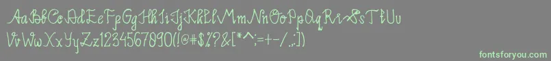 フォントLimpoke Font – 灰色の背景に緑のフォント