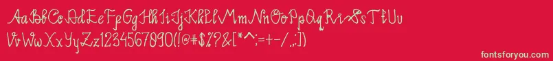 フォントLimpoke Font – 赤い背景に緑の文字