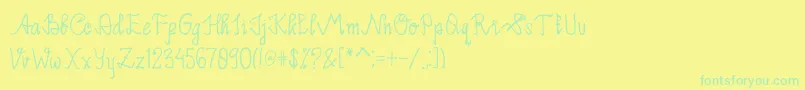Limpoke Font-fontti – vihreät fontit keltaisella taustalla