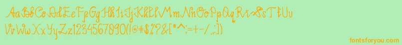 Шрифт Limpoke Font – оранжевые шрифты на зелёном фоне