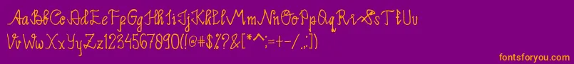 Limpoke Font-Schriftart – Orangefarbene Schriften auf violettem Hintergrund
