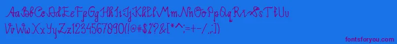 フォントLimpoke Font – 紫色のフォント、青い背景