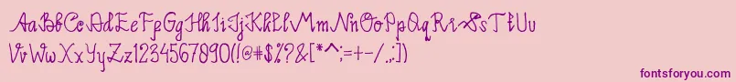 Limpoke Font-fontti – violetit fontit vaaleanpunaisella taustalla