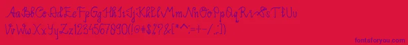 Limpoke Font-Schriftart – Violette Schriften auf rotem Hintergrund