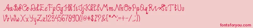 フォントLimpoke Font – ピンクの背景に赤い文字