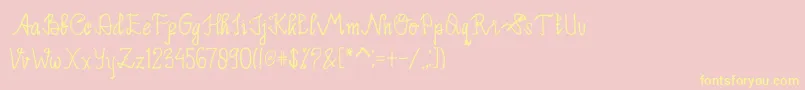 Limpoke Font-Schriftart – Gelbe Schriften auf rosa Hintergrund