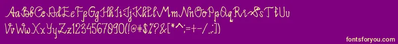 Limpoke Font-fontti – keltaiset fontit violetilla taustalla