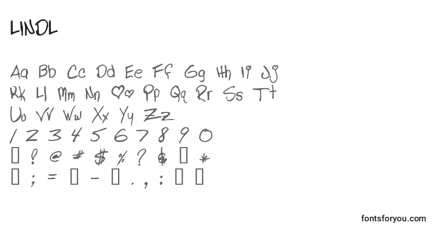 Czcionka LINDL    (132624) – alfabet, cyfry, specjalne znaki