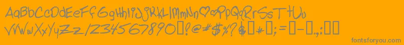 LINDL   -Schriftart – Graue Schriften auf orangefarbenem Hintergrund