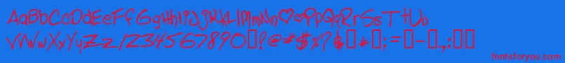 LINDL    Font – Red Fonts on Blue Background