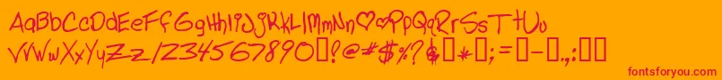 LINDL    Font – Red Fonts on Orange Background