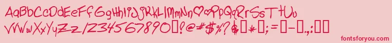 LINDL    Font – Red Fonts on Pink Background